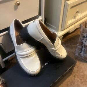 Off White with Black Sole Penny loafers